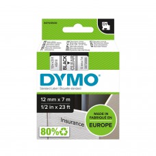 DYMO D1 Juostelė 12mm x7m / juodas ant skaidrios (45010 / S0720500)