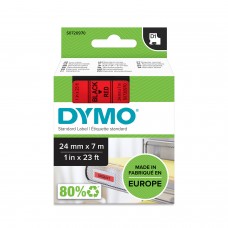 DYMO D1 Tape 24mm x7m / black on red (53717 / S0720970)