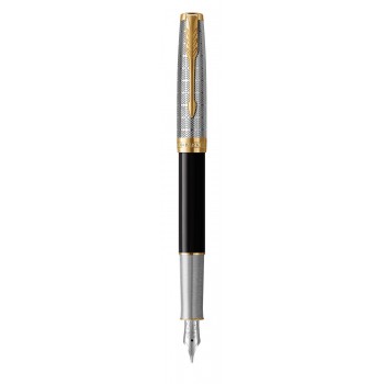 Plunksnakotis Parker Sonnet Premium Metal & Black GT (F) 18 - 2119784