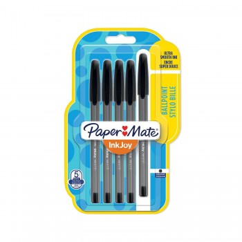 Paper Mate InkJoy 100ST lodīšu pildspalvas ar vāciņu 0.7MM Black 5sz - 1956729