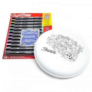 12 spalvų Sharpie Creative akrilo markerių rinkinys su frisbiu dažymui 12 spalvų Sharpie Creative akrilo markerių rinkinys su frisbiu dažymui