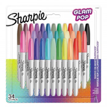 Sharpie Fine Glam Pop püsimarkerid 34 värvi - 2198891