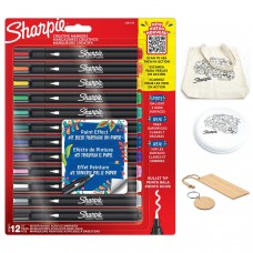 „Sharpie“ akriliniai žymekliai, 12 spalvų + priedai: knygų žymeklis, maišelis, raktų pakabukas „Sharpie“ akriliniai žymekliai, 12 spalvų + priedai: knygų žymeklis, maišelis, raktų pakabukas