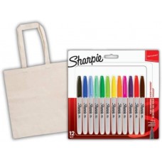 "Sharpie Fine" 12 dalių rinkinys su medvilniniu maišeliu