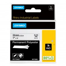 DYMO Rhino Permanent Polyester Tape 24 mm x 5.5m / black on white (1734523) 