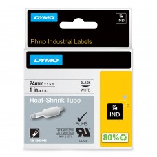 DYMO Rhino Heat-shrink tube 24 mm x 1.5m / black on white (1805443)