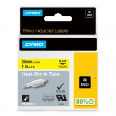 DYMO Rhino Heat-shrink tube 24 mm x 1.5m / black on yellow (1805444)