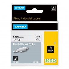 DYMO Rhino Heat-shrink tube 6 mm x 1.5m / 18051 black on white (18051)