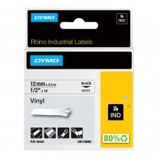 DYMO Rhino Permanent Vinyl Tape 12 mm x 5.5m / black on white (18444)