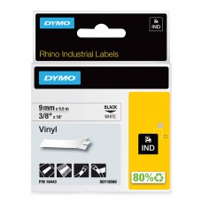 DYMO Rhino Permanent Vinyl Tape 9mm x 5.5m / black on white (18443)