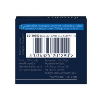 Rašalo kapsulės Waterman International Mėlyna - S0110950 Rašalo kapsulės Waterman International Mėlyna - S0110950