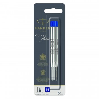 Parker Blue (M) ballpoint pen refill close. 3pcs - 2119152