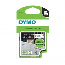 DYMO D1 Durable Polyester Tape 12mm x 5.5m / black on white (S0718060 / 16959)