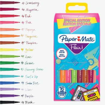 Flomasteriai Papermate Flair Retro Mix | galiukas medium (0,7 mm) | 16 vnt. - 2180625 Flomasteriai Papermate Flair Retro Mix | galiukas medium (0,7 mm) | 16 vnt. - 2180625