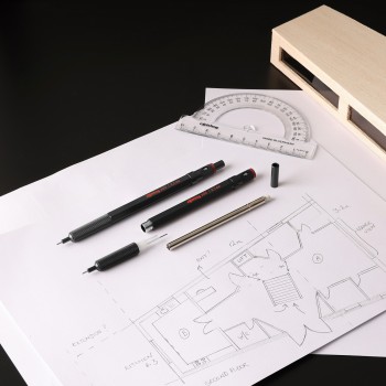 ROtring 600 dāvanu komplekts ar mīkstu futrāli un piezīmju grāmatu | Automātiskais zīmulis | Melna - 2224710