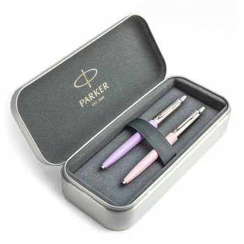Parker Jotter Originals Lilac un Pink Lodīšu pildspalvu dāvanu komplekts ar metāla korpusu