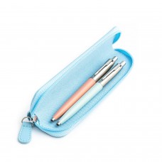 Parker Jotter Originals Powder Pink ir Pastel Blue tušinukų dovanų rinkinys su mėlynu dėklu