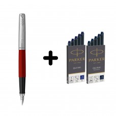 Parker Jotter Originals Red täitesulepea + Parkeri tumesinine ja sinine padrunid