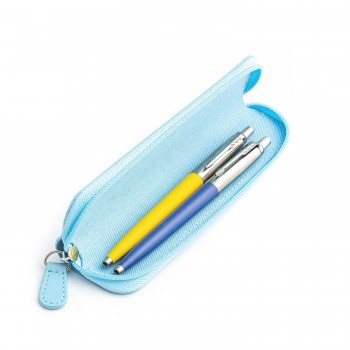 Parker Jotter Originals Yellow un Blue Lodīšu pildspalvu dāvanu komplekts ar zilu futrāli