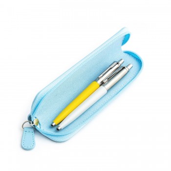 Parker Jotter Originals Yellow ir Pearl rašiklių dovanų rinkinys su mėlynu dėklu