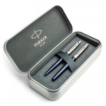 Parker Jotter Royal Blue CT pildspalvas un lodīšu pildspalvas komplekts metāla kastītē