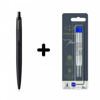 Parker Jotter XL Black BT Lodīšu pildspalva + zila (M) pildspalva uzpilde 3 gab.