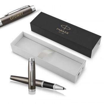 Parker IM Dark Espresso CT Rollerball Pen su graviravimu