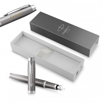 Parker IM Rituals Turquoise Grey (F) Plunksnakotis su graviravimu