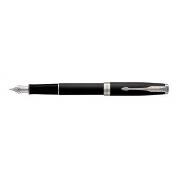Parker Sonnet Matte Black CT (F) Tintes pildspalva ar gravējumu