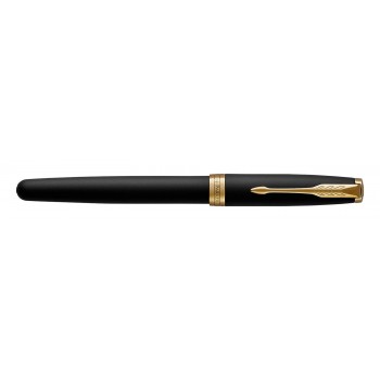 Parker Sonnet Matte Black GT pildspalva ar vāciņu un gravējumu