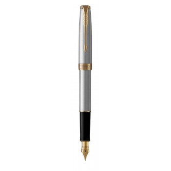 Parker Sonnet Stainless Steel GT (F) tintes pildspalva ar gravējumu
