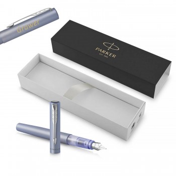 Parker Vector XL Silver Blue (M) Tintes pildspalva ar gravējumu