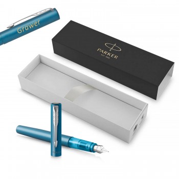 Parker Vector XL Teal (M) Tintes pildspalva ar gravējumu