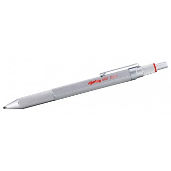 Rotring 3 in 1 MULTIPEN 600 Silver Lodīšu pildspalva un zīmulis ar gravējumu