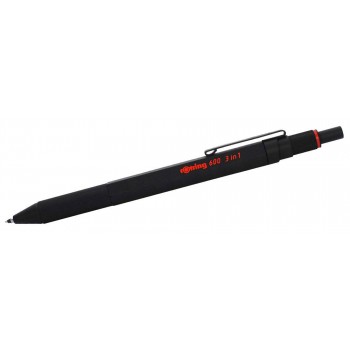 Rotring 600 Black 3-in-1 MULTIPEN pildspalva un zīmulis ar gravējumu