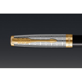 SONNET PREMUM METAL & BLACK GT (F) 18 plunksnakotis su graviravimu SONNET PREMUM METAL & BLACK GT (F) 18 plunksnakotis su graviravimu