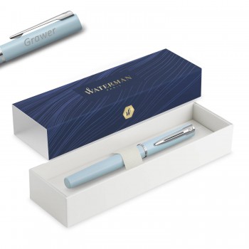 Waterman Allure Pastel Blue (F) Tintes pildspalva ar gravējumu