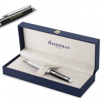 Waterman Hémisphère Black-White lodīšu pildspalva ar gravējumu