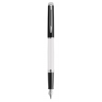 Waterman Hémisphère Color-Block Black-White CT (M) tintes pildspalva – 2202844 ar gravējumu